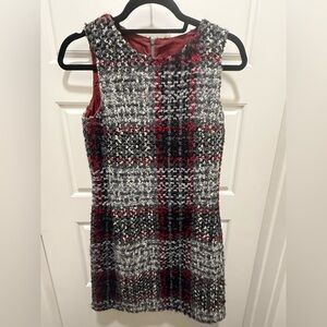 Sisley. Tweed Wool Mini Shift Dress. Size XS.